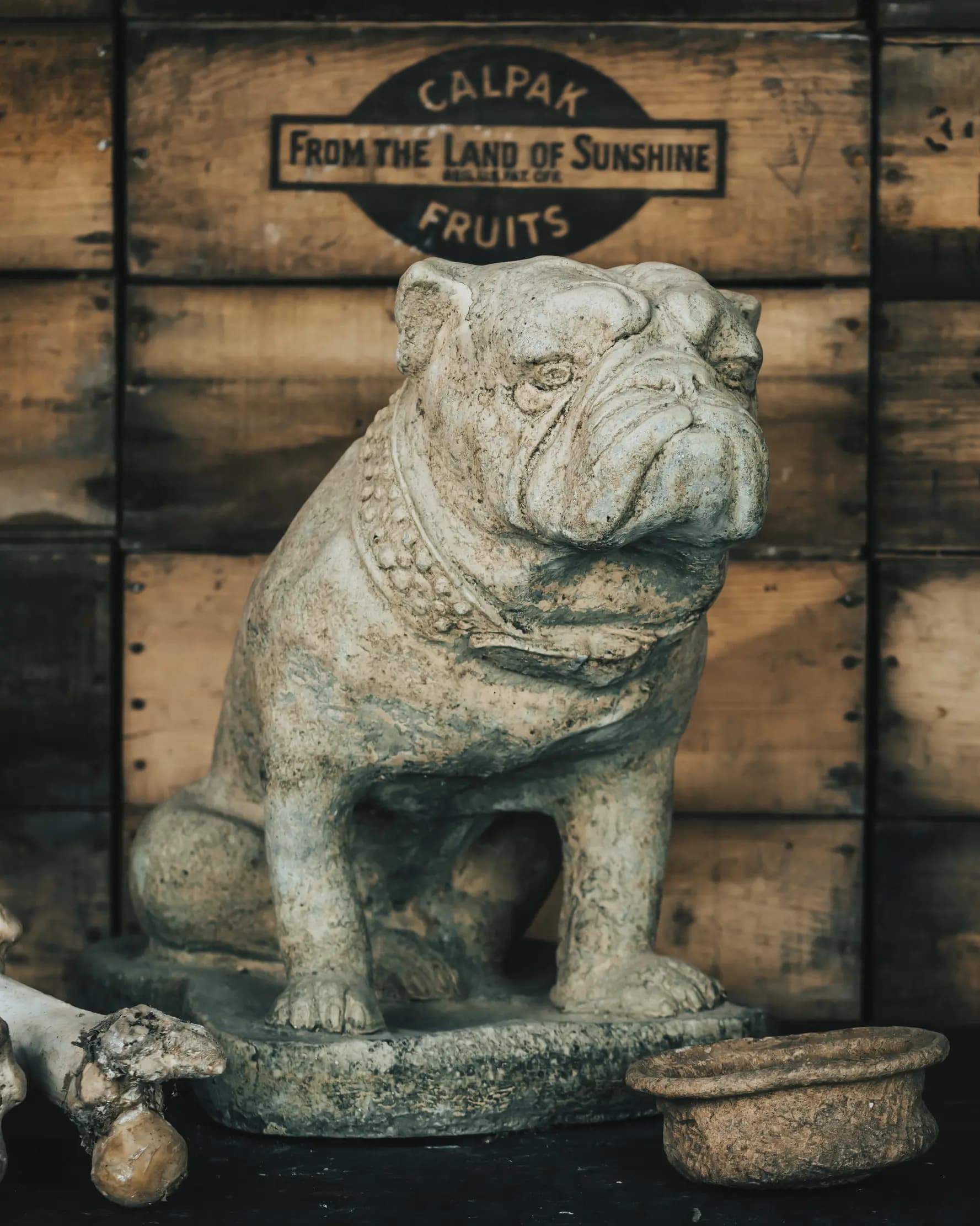 Sitting dog statue