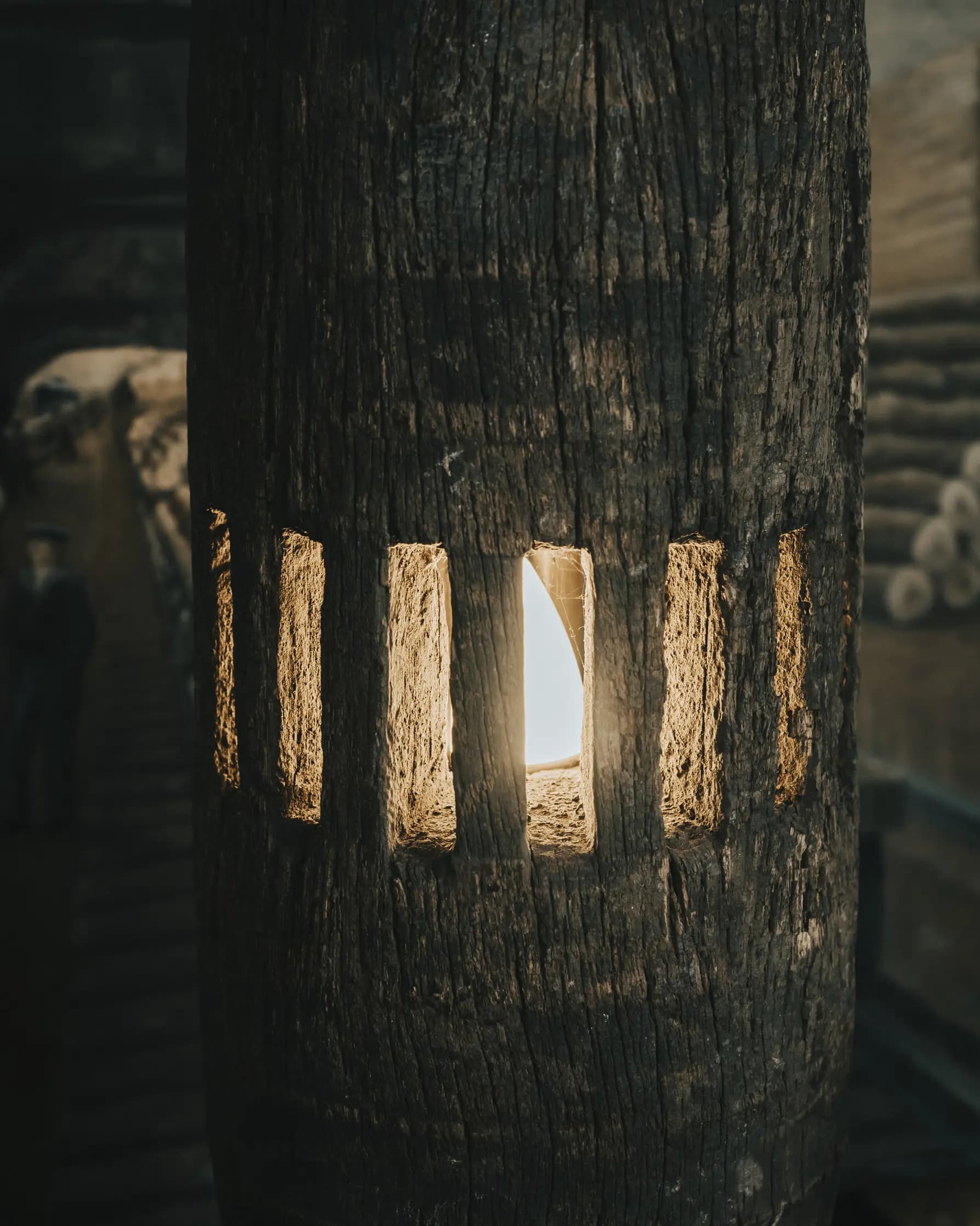 Wooden lamp close up