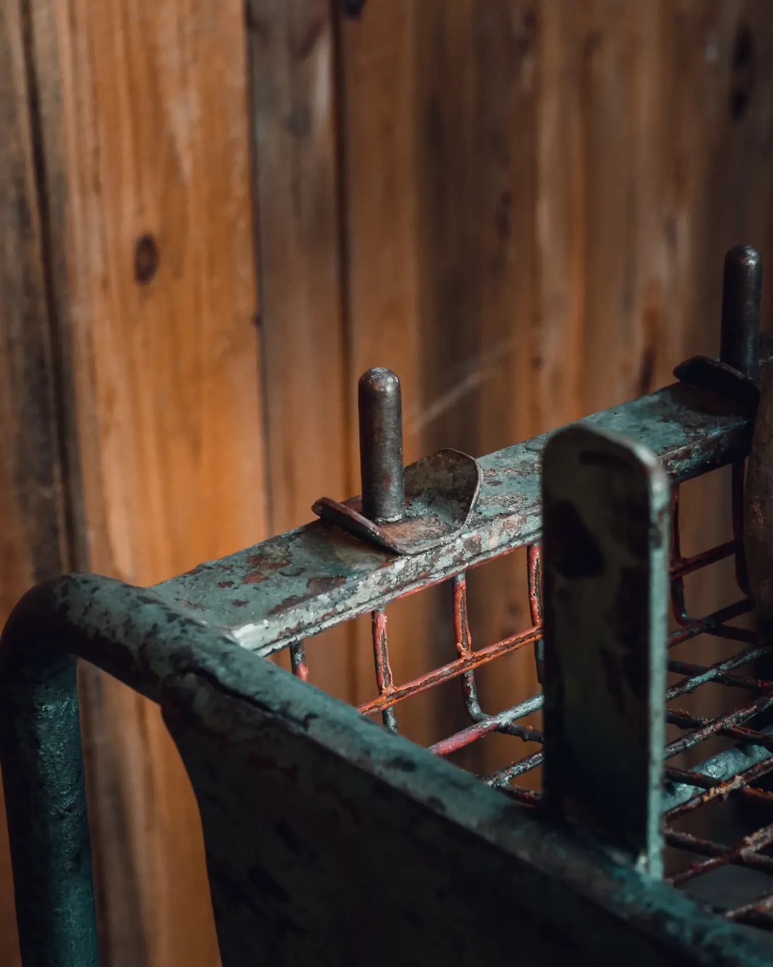 Old shoe rack close up